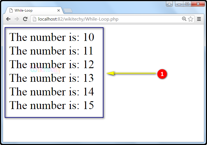 output for While Loop In PHP output for While Loop In PHP